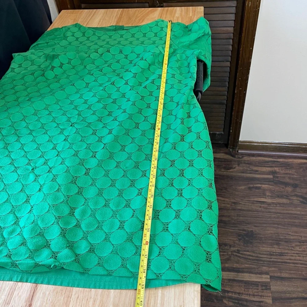 Adrianna Papell Green Circle Lace Shift Dress 22W Plus Size Short Sleeve Zipper - Picture 7 of 7